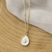 Load image into Gallery viewer, Dewdrop Crystal Necklace - Gold/Opalite
