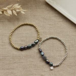 Dixie Bracelet - Gold/Oil Pearl