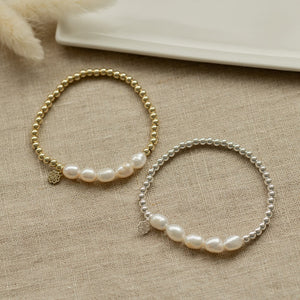 Dixie Bracelet - Silver/White Pearl