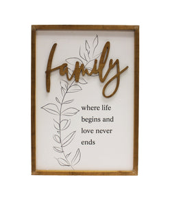 Family Where Life Begins Sign