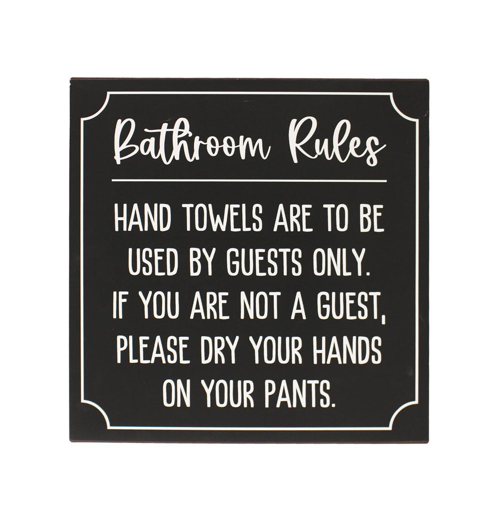 Funny Bathroom Rules Sign