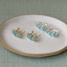 Load image into Gallery viewer, Essence Hoops- Gold/Amazonite

