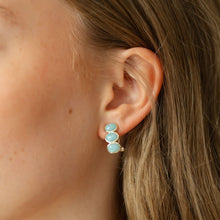 Load image into Gallery viewer, Essence Hoops- Gold/Amazonite
