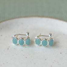Load image into Gallery viewer, Essence Hoops- Silver/Amazonite
