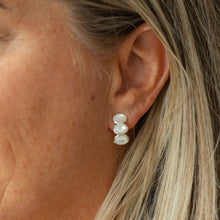 Load image into Gallery viewer, Essence Hoops- Silver/Mother of Pearl
