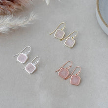 Load image into Gallery viewer, Florence Earrings - Silver/Rose Quartz

