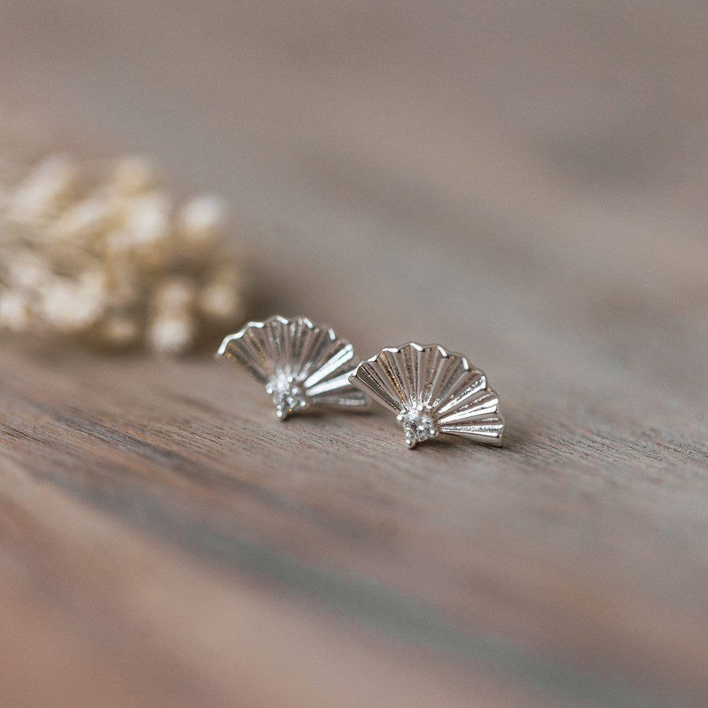 Flourish Studs - Silver/Clear