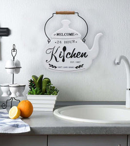 Welcome Teapot Kitchen Sign