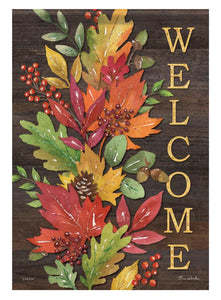 Glitter Fall Leaves Garden Flag