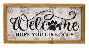 Welcome Dog Paws Sign