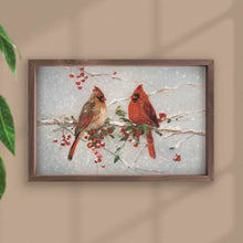 Load image into Gallery viewer, Snowy Cardinals Framed Art
