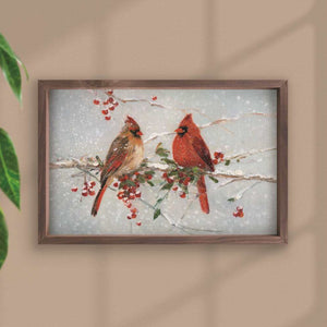 Snowy Cardinals Framed Art