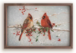 Snowy Cardinals Framed Art