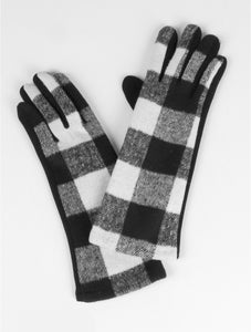 White Buffalo Plaid Long Gloves