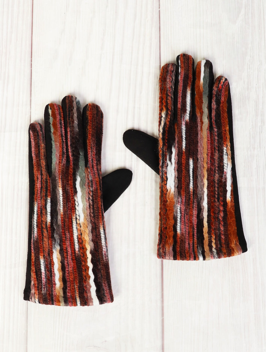 Chocolate Embroidered Gloves