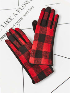 Red Buffalo Plaid Long Gloves