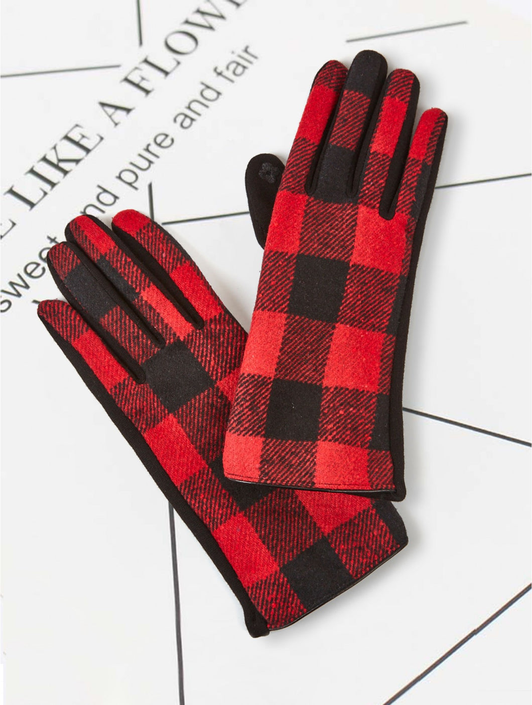 Red Buffalo Plaid Long Gloves