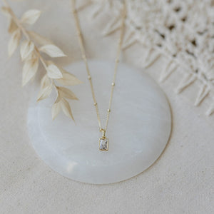 Clear Glim Necklace - Gold