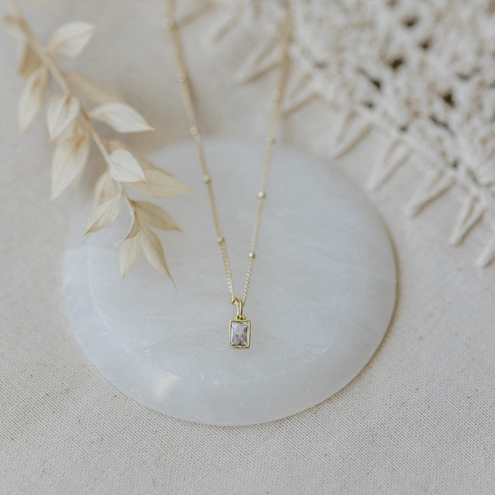 Clear Glim Necklace - Gold