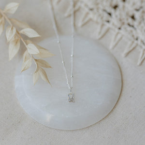 Clear Glim Necklace -Silver