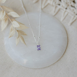 Purple Glim Necklace - Silver