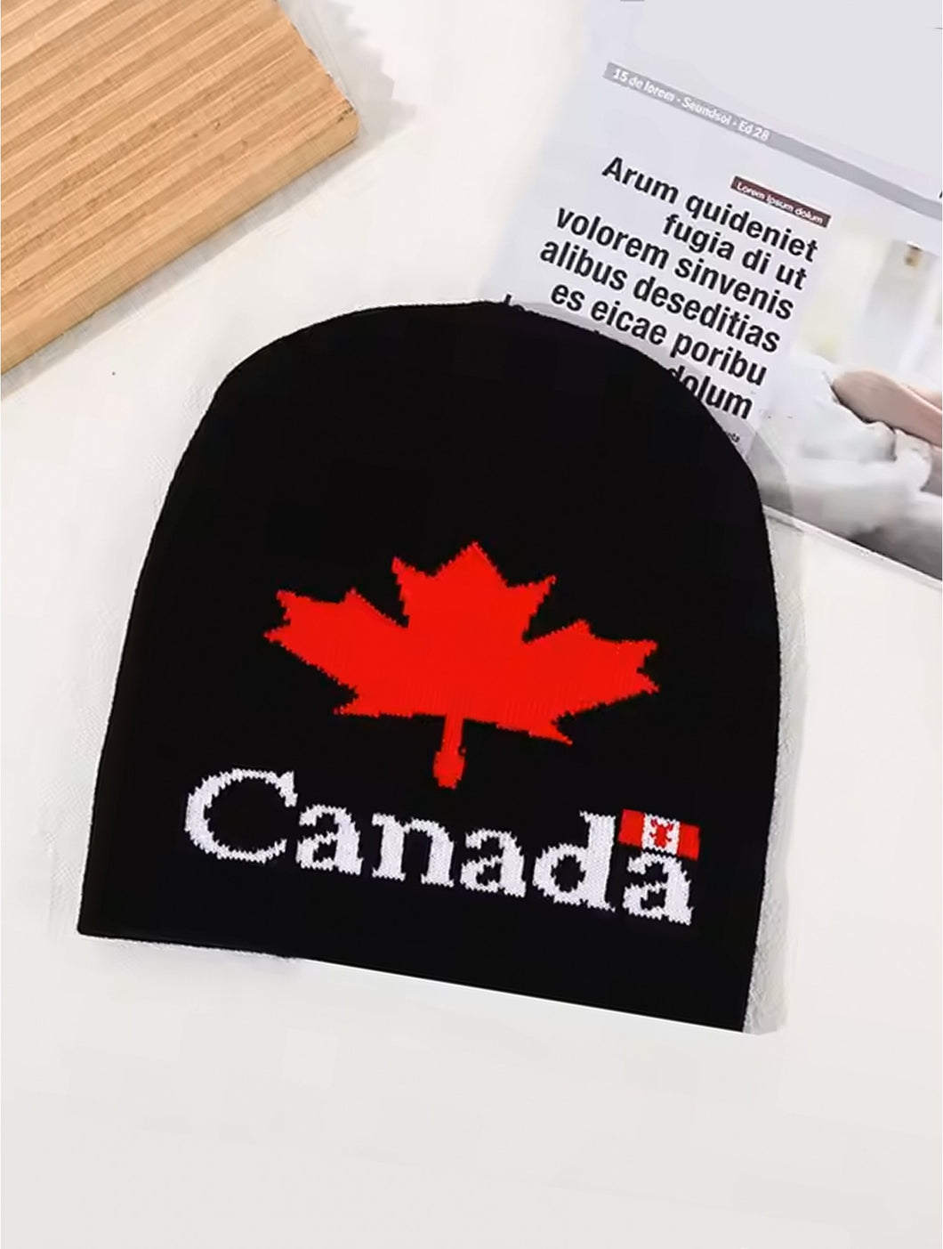 Black Canada Themed Beanie