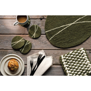Olive Branch Striato Felt Coaster - Set of 4