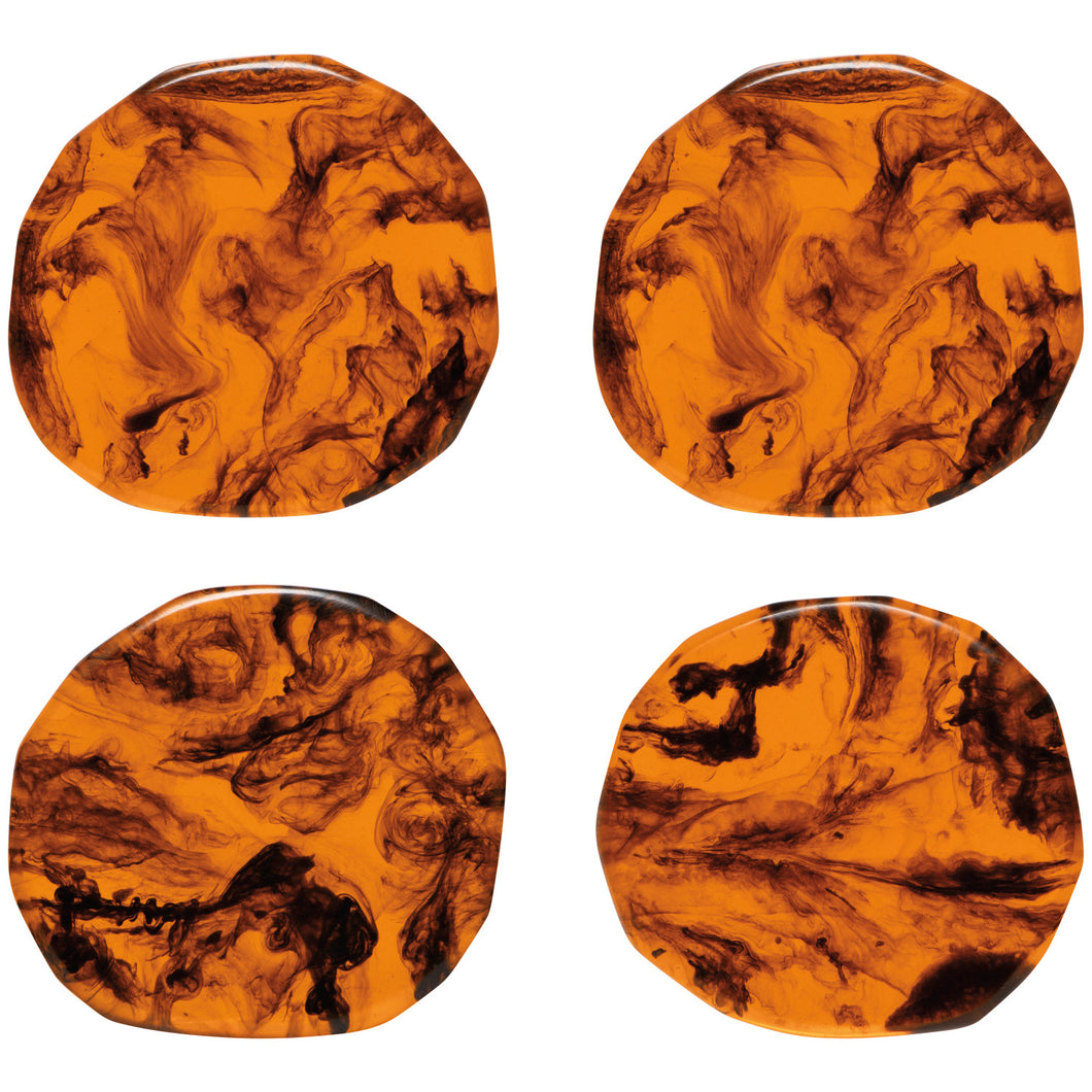 Tortoise Shell Resin Coaster - Set of 4