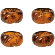 Load image into Gallery viewer, Tortoise Shell Resin Napkin Ring - Set of 4
