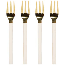 Load image into Gallery viewer, Ivory/Gold Dessert Forks - Set of 4
