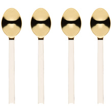 Load image into Gallery viewer, Ivory/Gold Dessert Spoons -  Set of 4
