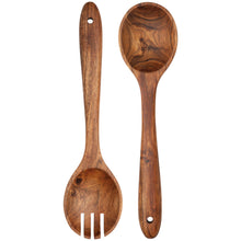 Load image into Gallery viewer, Acacia Wood Salad Server Set
