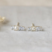 Load image into Gallery viewer, Harmony Studs- Silver/Clear/Pearl
