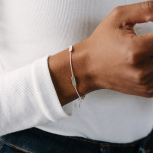 Harper Tennis Bracelet - Silver/Mother Of Pearl