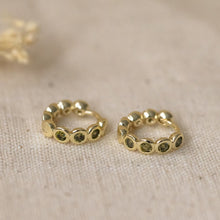 Load image into Gallery viewer, Hattie Hoops-Gold/Moss Green
