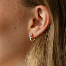 Load image into Gallery viewer, Hattie Hoops-Gold/Moss Green
