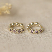 Load image into Gallery viewer, Hattie Hoops-Gold/Pink
