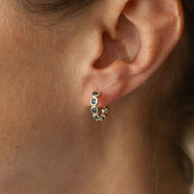 Load image into Gallery viewer, Hattie Hoops - Gold/Sky Blue
