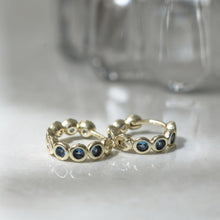 Load image into Gallery viewer, Hattie Hoops - Gold/Sky Blue
