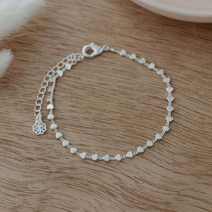 Heart Chain Bracelet - Silver