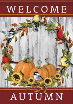 Songbird Wreath - Garden Flag