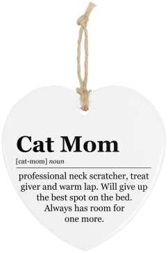 Cat Mom Heart Ornament