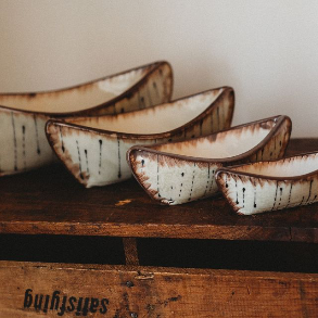 Small Birch Bark Canoe Bowl