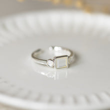 Load image into Gallery viewer, Inner Glow Ring- Silver/ Mother of Pearl
