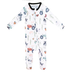 Footie Zip-Up Jammies - Barnyard