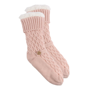 Pink Diamond Knit Lounge Socks