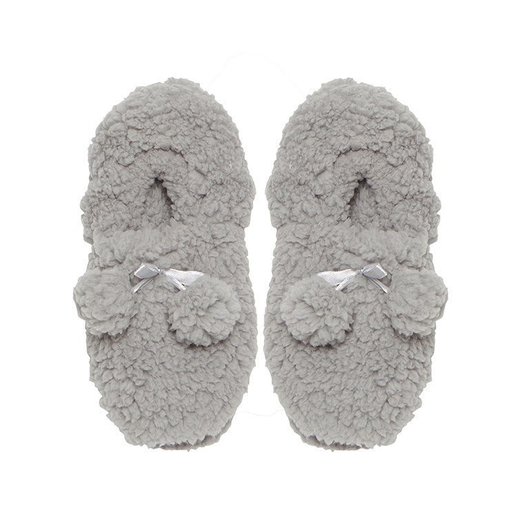 Grey Sherpa Lounge Slippers