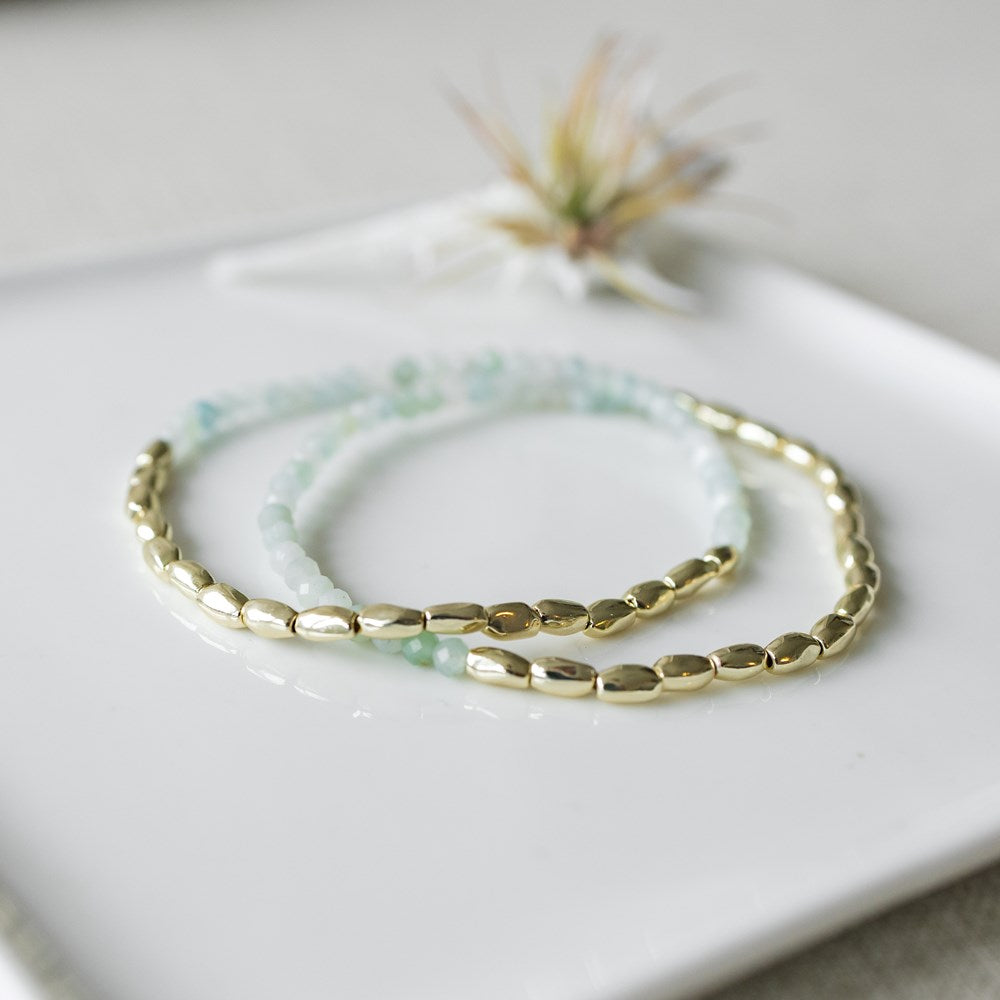 Kindred Duo Bracelets - Gold/Amazonite