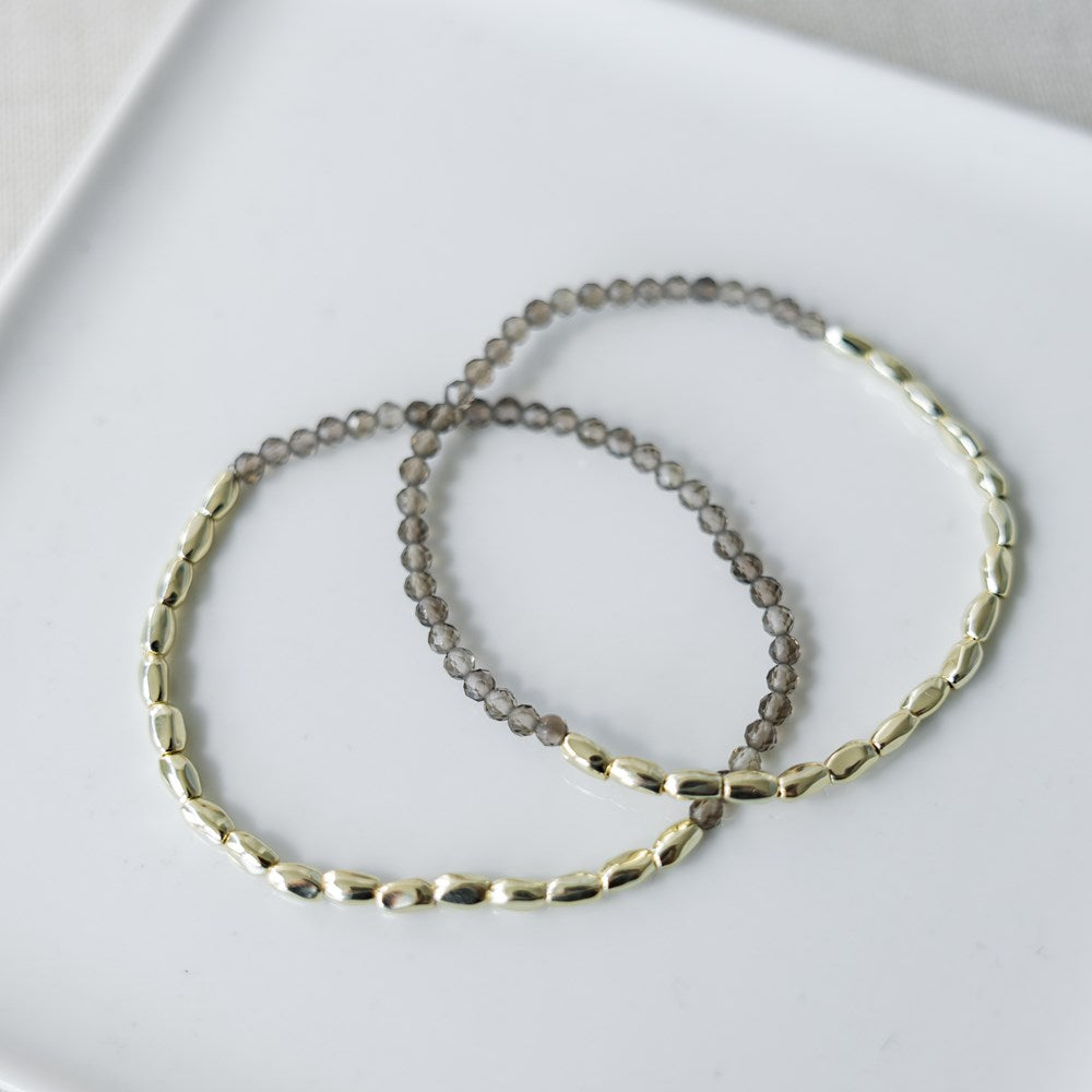 Kindred Duo Bracelets - Gold/Smokey Quartz