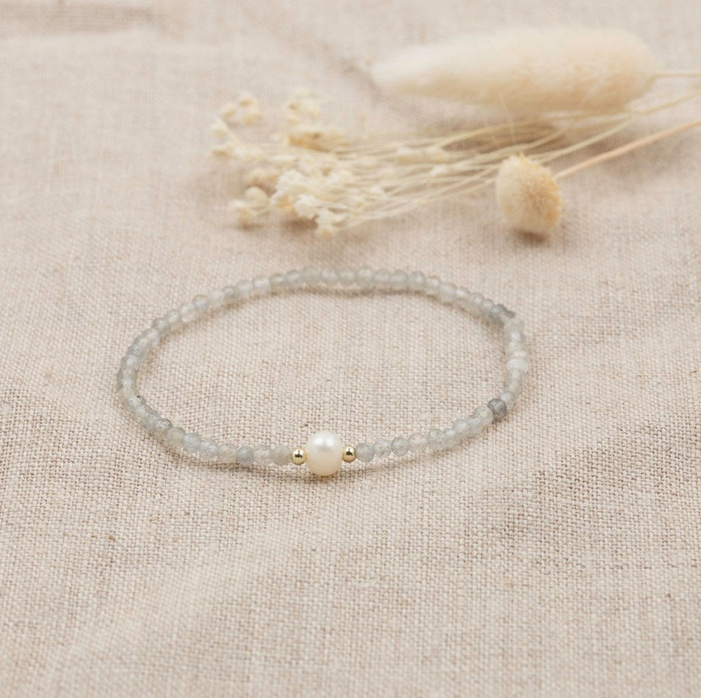 Lacey Bracelet - Gold/Labradorite/Pearl